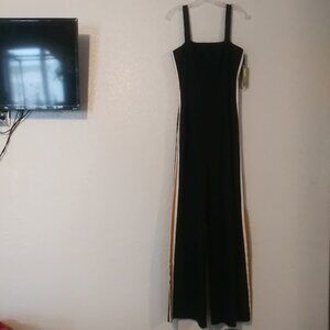 Gianni Bini women's size 10 navy blue, white and yellow sleeveless jumpsuit